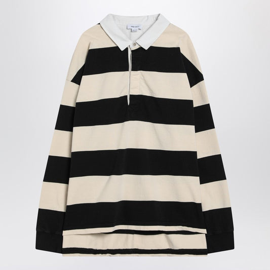 Striped Polo Shirt Black/Ivory