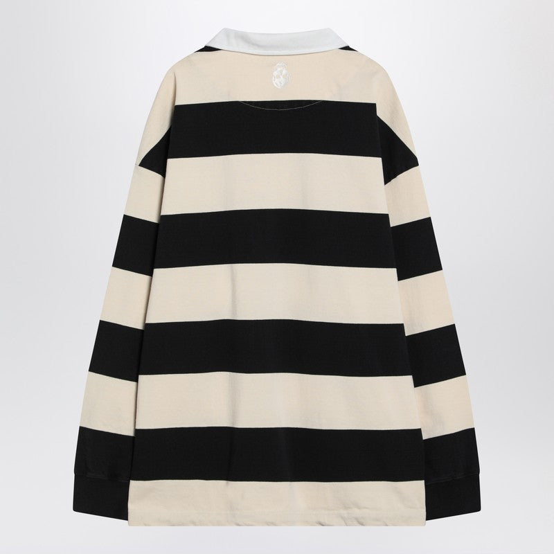 Striped Polo Shirt Black/Ivory