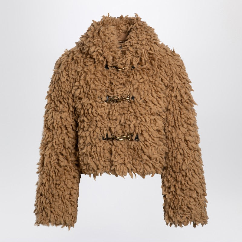 Beige Wool-blend Short Jacket