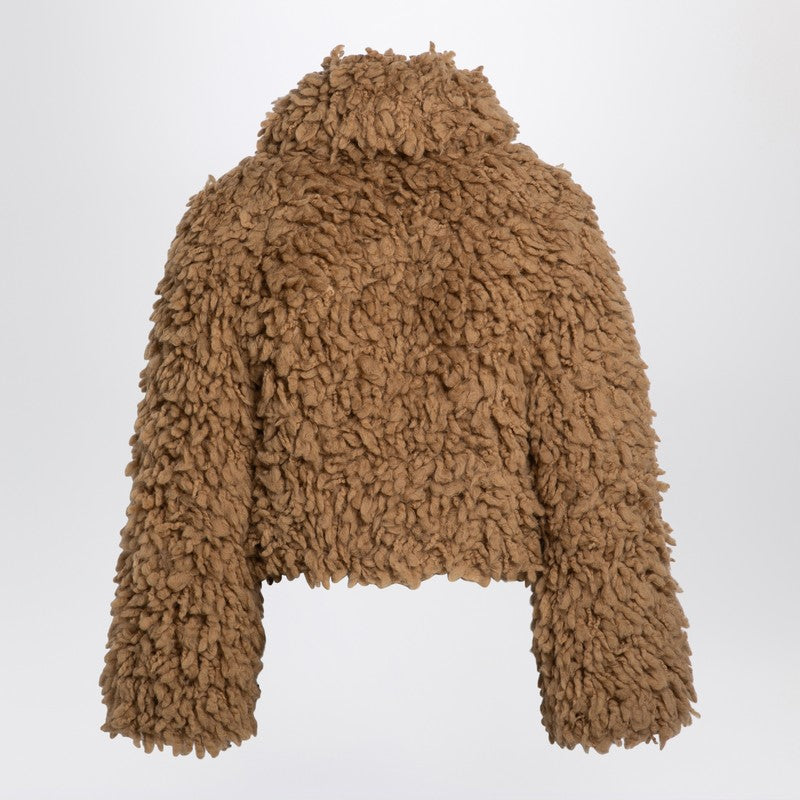 Beige Wool-blend Short Jacket