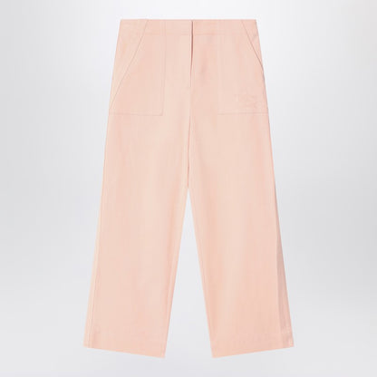 Light Pink Pants In Cotton Blend