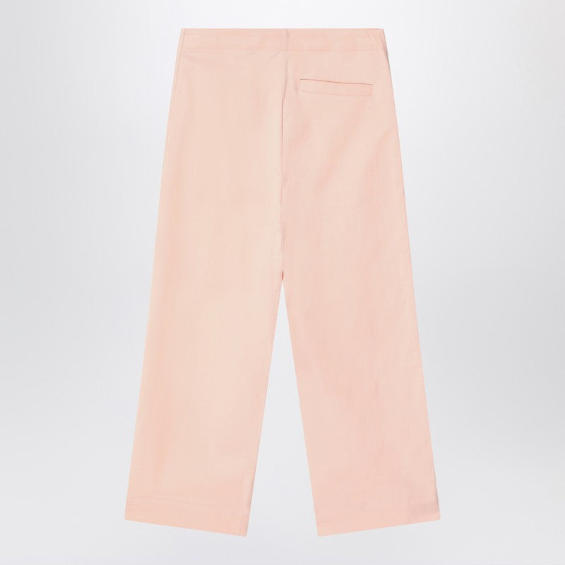 Light Pink Pants In Cotton Blend