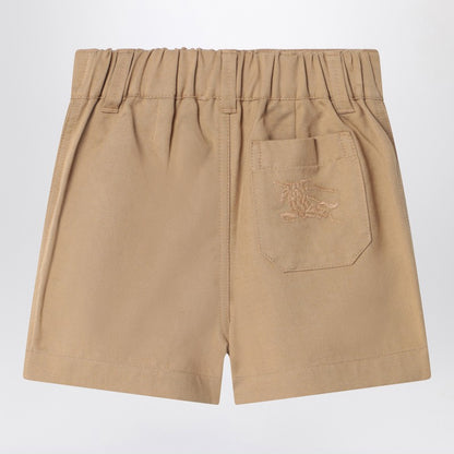 Beige Cotton Blend Shorts
