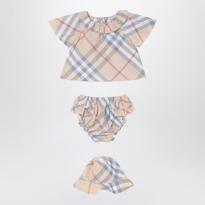 Set Of Three Pieces Light Beige With Pattern