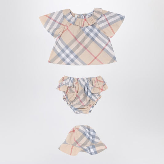 Set Of Three Pieces Light Beige With Pattern