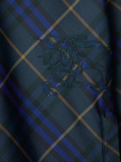 CHECK PATTERN HOODED ZIP-UP JACKET