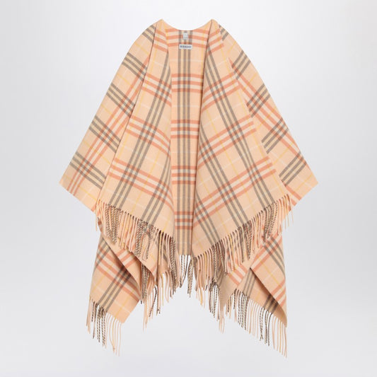Check Pattern Wool And Cashmere Cape