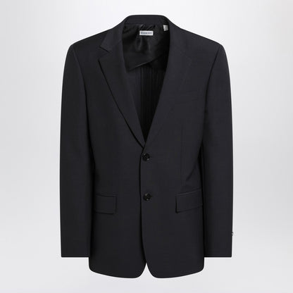 Navy Blue Wool Blend Jacket