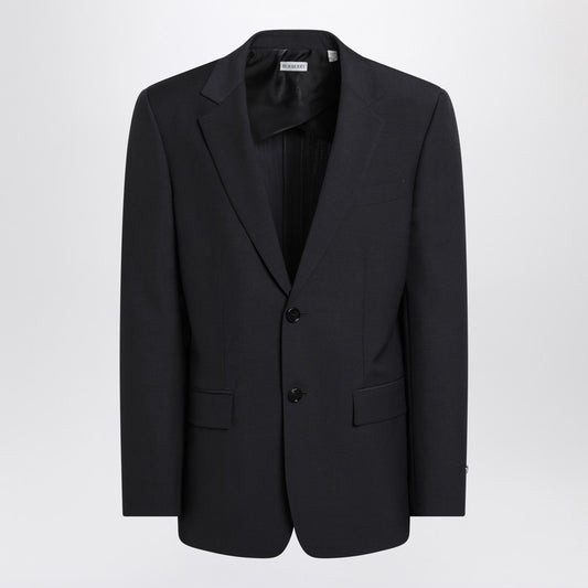 Navy Blue Wool Blend Jacket