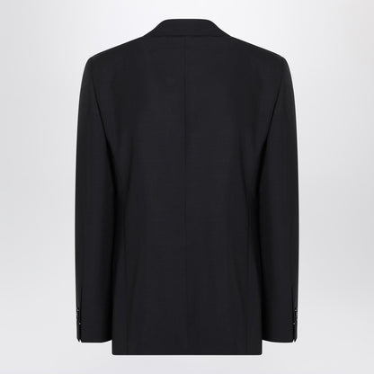 Navy Blue Wool Blend Jacket