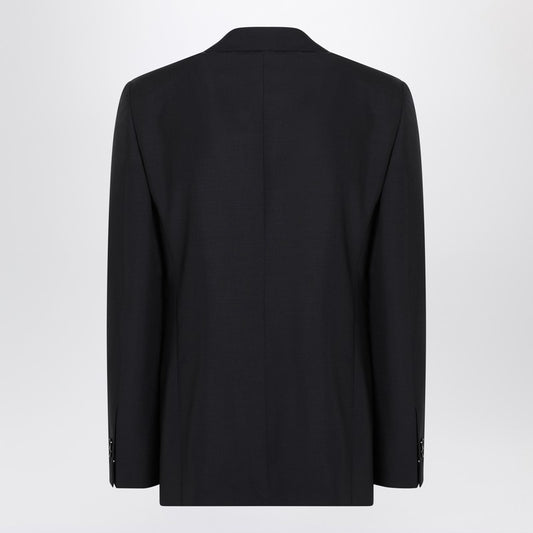 Navy Blue Wool Blend Jacket