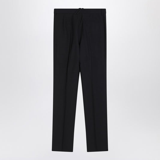 Classic Navy Blue Wool Blend Trousers