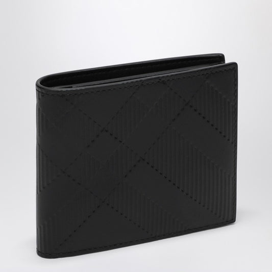 Black Leather Bi-fold Wallet Check