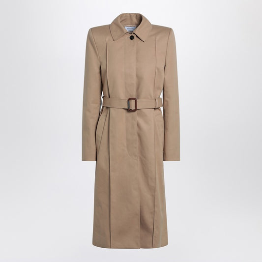 Beige Trench Coat With Belt