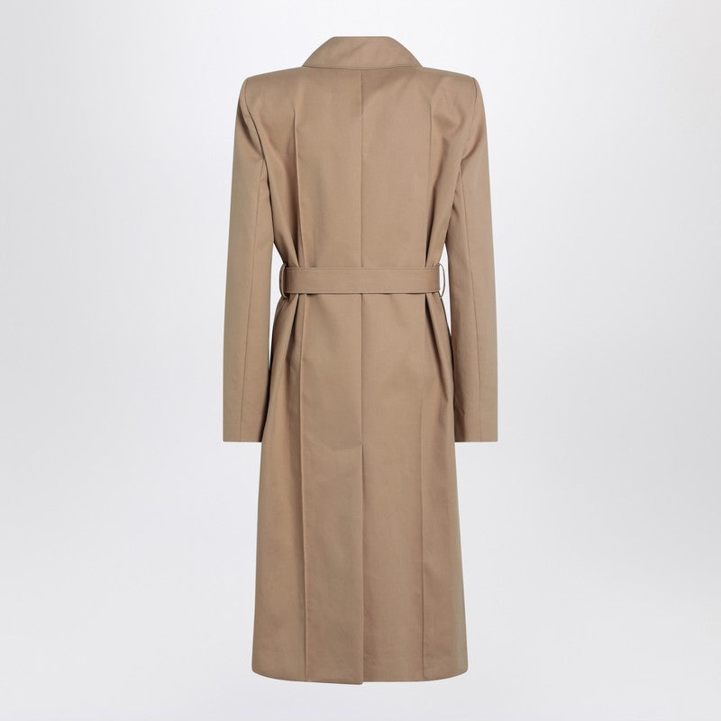 Beige Trench Coat With Belt