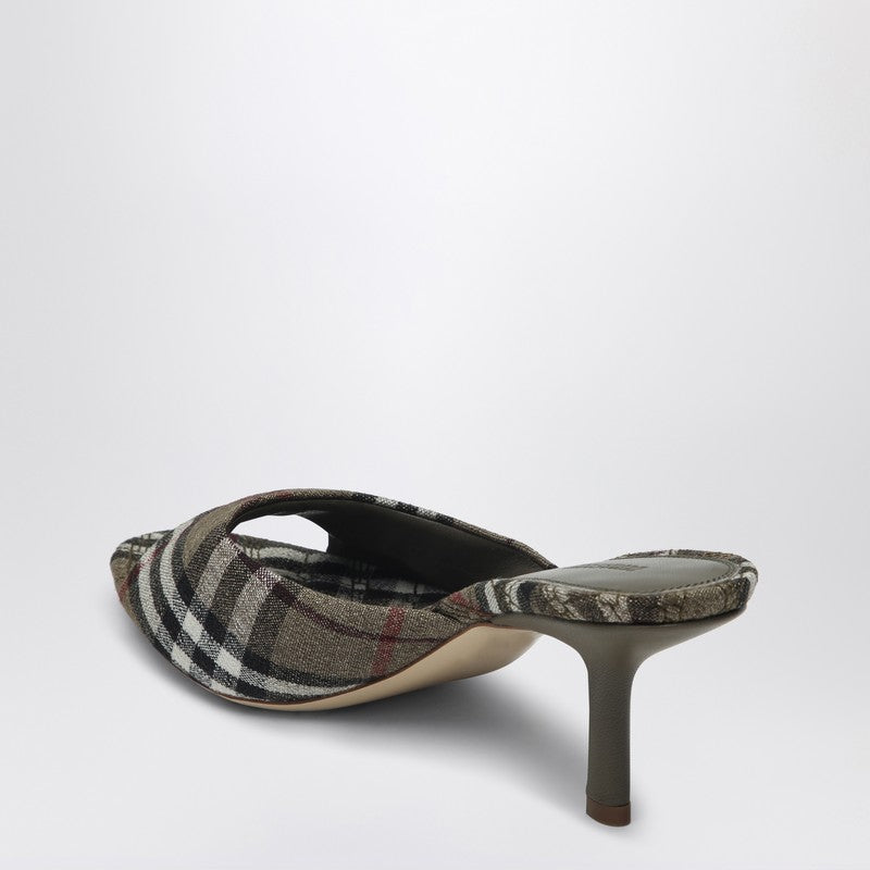 Mews Mule With Check Pattern