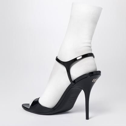 Avenue Sock Black Sandal In Patent Leather And Mesh