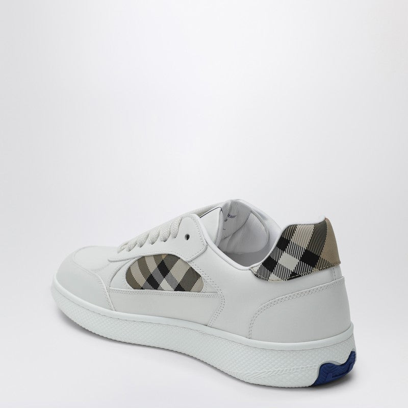 Terrace sneakers in leather and beige Check