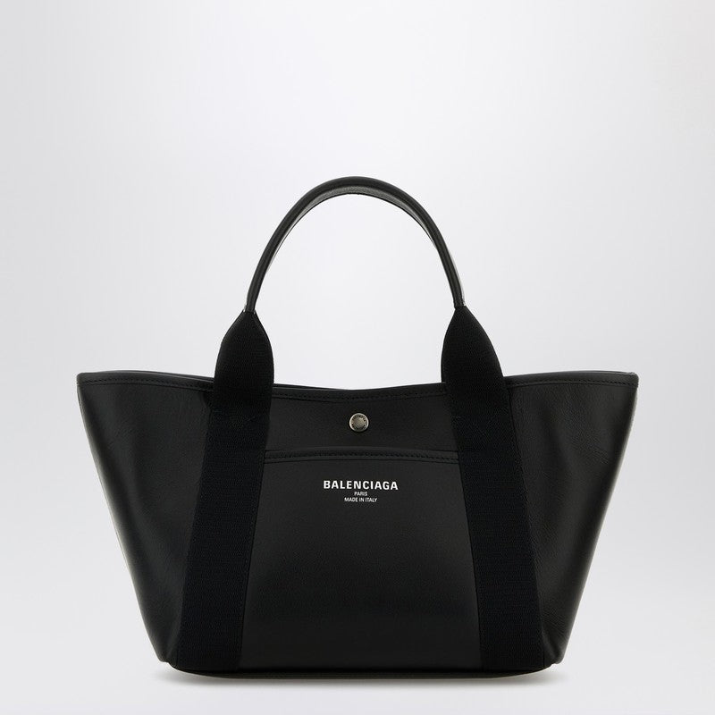 Biarritz shopping bag in black leather