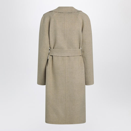 Sand reversible wool coat