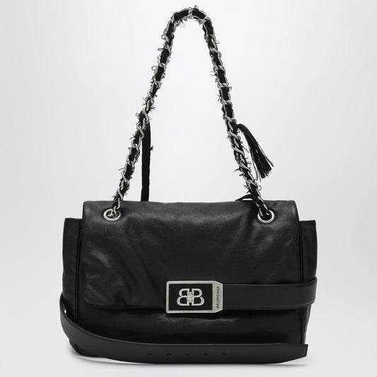 Medium Black Leather Shoulder Bag Modu