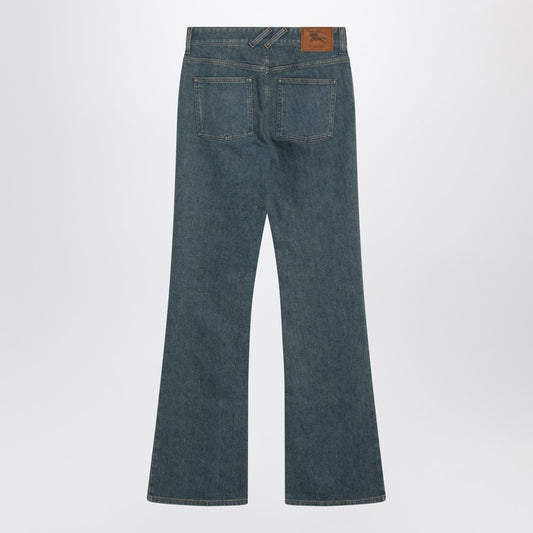 Mid-blue jeans with Check-pattern pocket