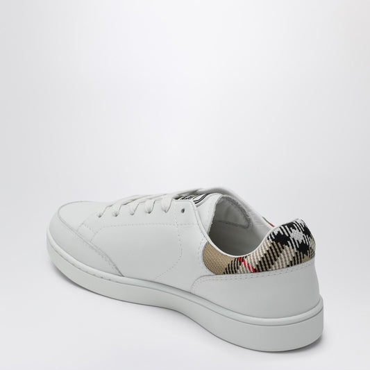 Set sneakers in white leather and Check