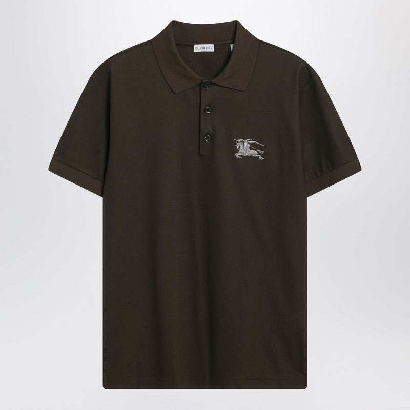 Dark green cotton polo shirt with EKD