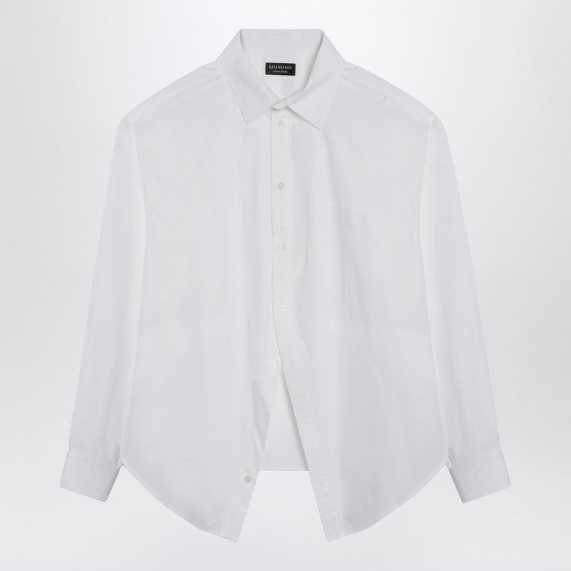 Asymmetrical White Cotton Shirt