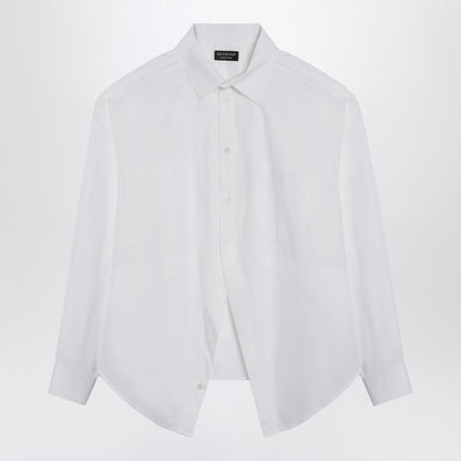 Asymmetrical White Cotton Shirt