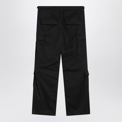 Black Cargo Pants In Cotton Blend