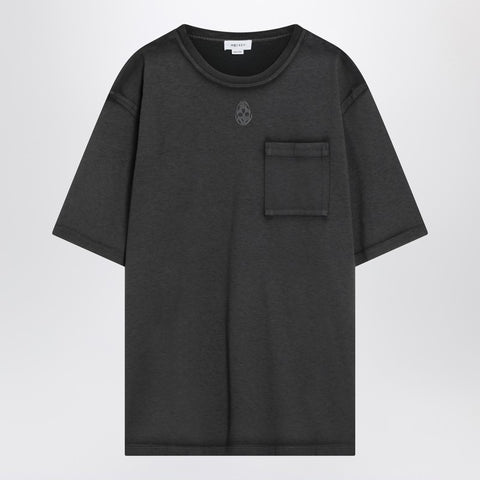 Tシャツ・カットソー Alexander Mcqueen Faded Black Skull T-Shirt Alexander McQueen Embroidered Skull T-Shirt - Black - WAS