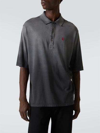FADED EMBROIDERED LOGO POLO SHIRT