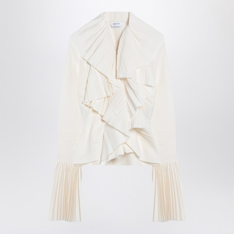 Ivory Pleated Blouse
