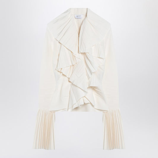 Ivory Pleated Blouse