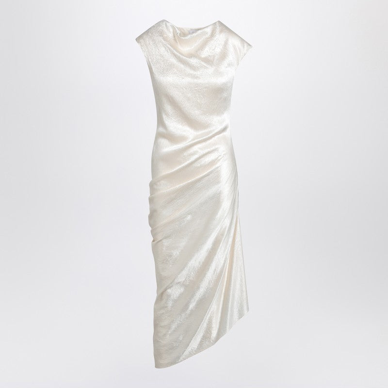 Ivory Asymmetrical Draped Dress