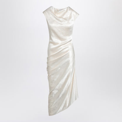 Ivory Asymmetrical Draped Dress
