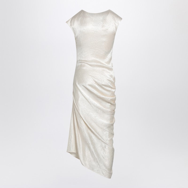 Ivory Asymmetrical Draped Dress
