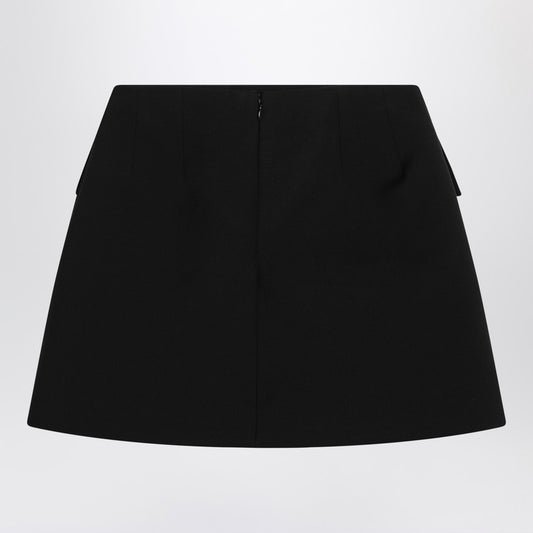 Black wool mini skirt