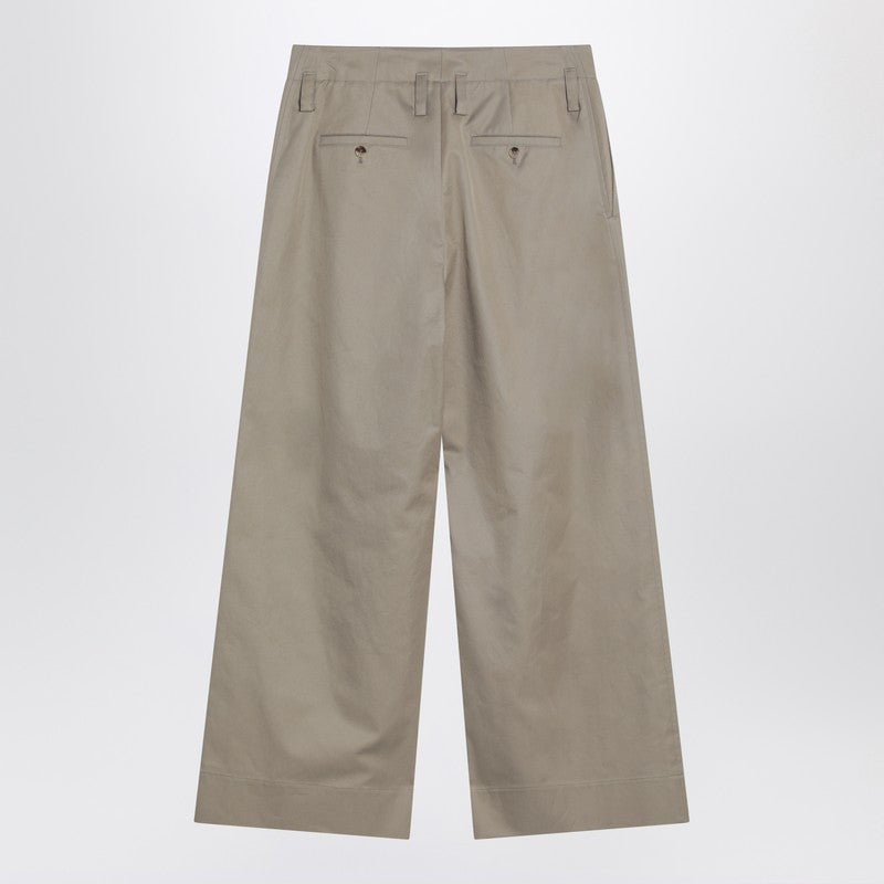 Beige cotton gabardine chino pants