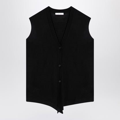 Black Wool Waistcoat Cardigan