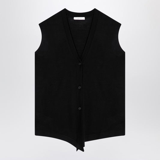 Black Wool Waistcoat Cardigan