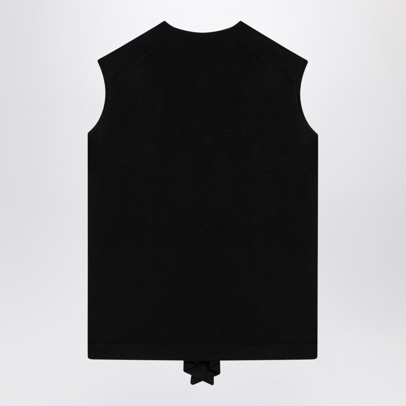 Black Wool Waistcoat Cardigan