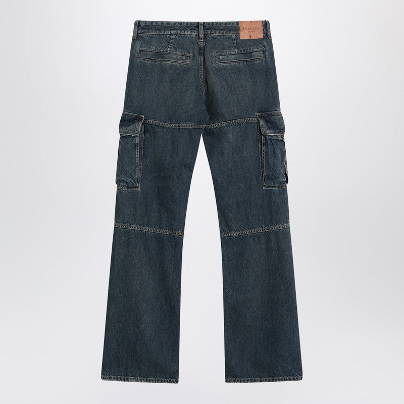 Blue Cargo Regular jeans with a faded effect