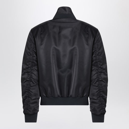 Black nylon zip bomber