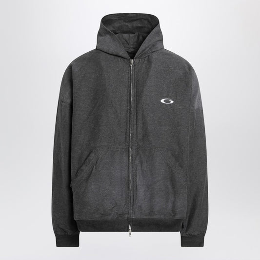 Trompe L''Oeil anthracite mélange cotton sweatshirt