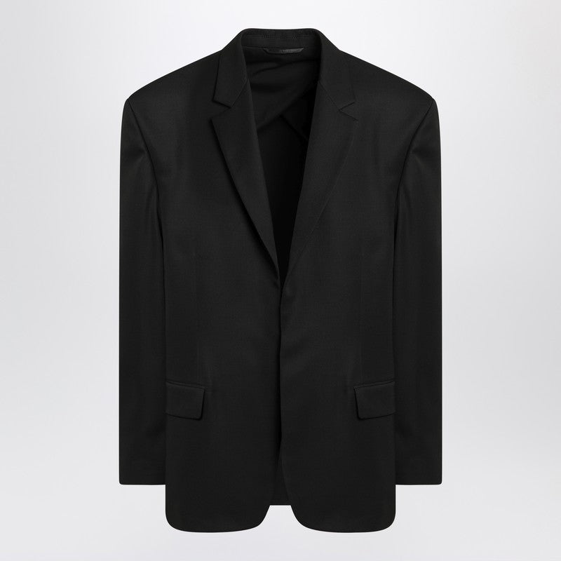 Single-breasted jacket black in wool