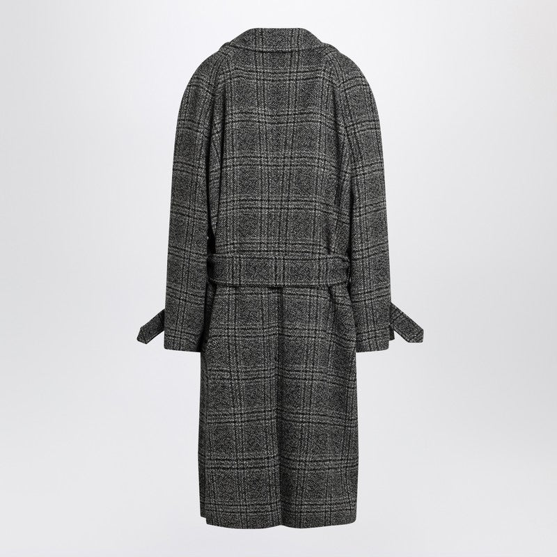 Raglan One Layer coat in black/grey check