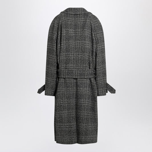 Raglan One Layer coat in black/grey check