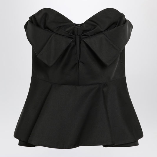 Black corset top in silk blend